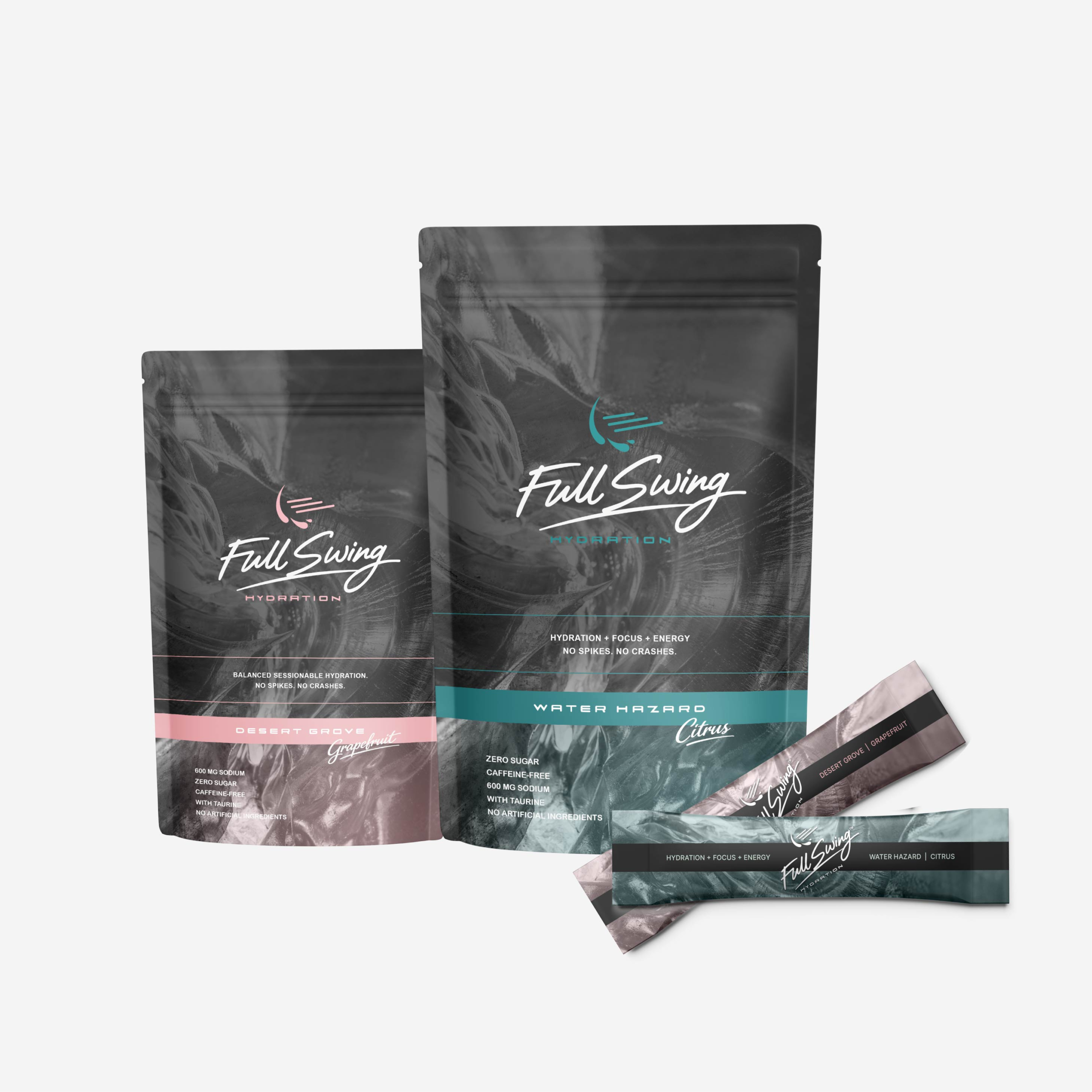 Full Swing Hydration packaging mockup by Jeanine Kelley Design