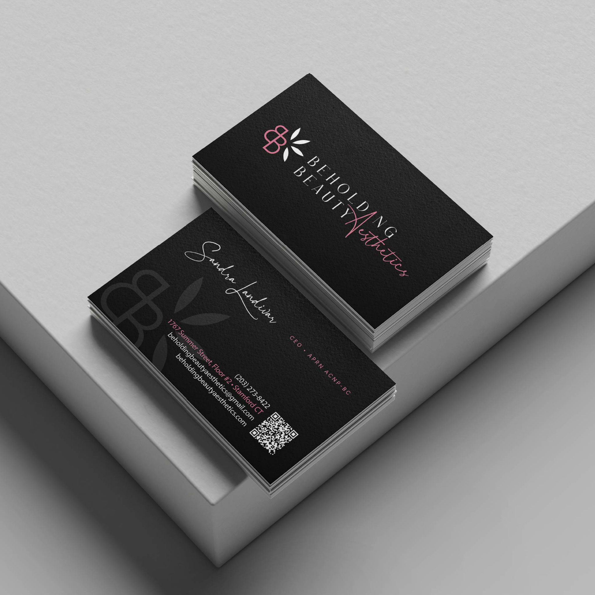 Beholding Beauty Aesthetics business card by Jeanine Kelley Design