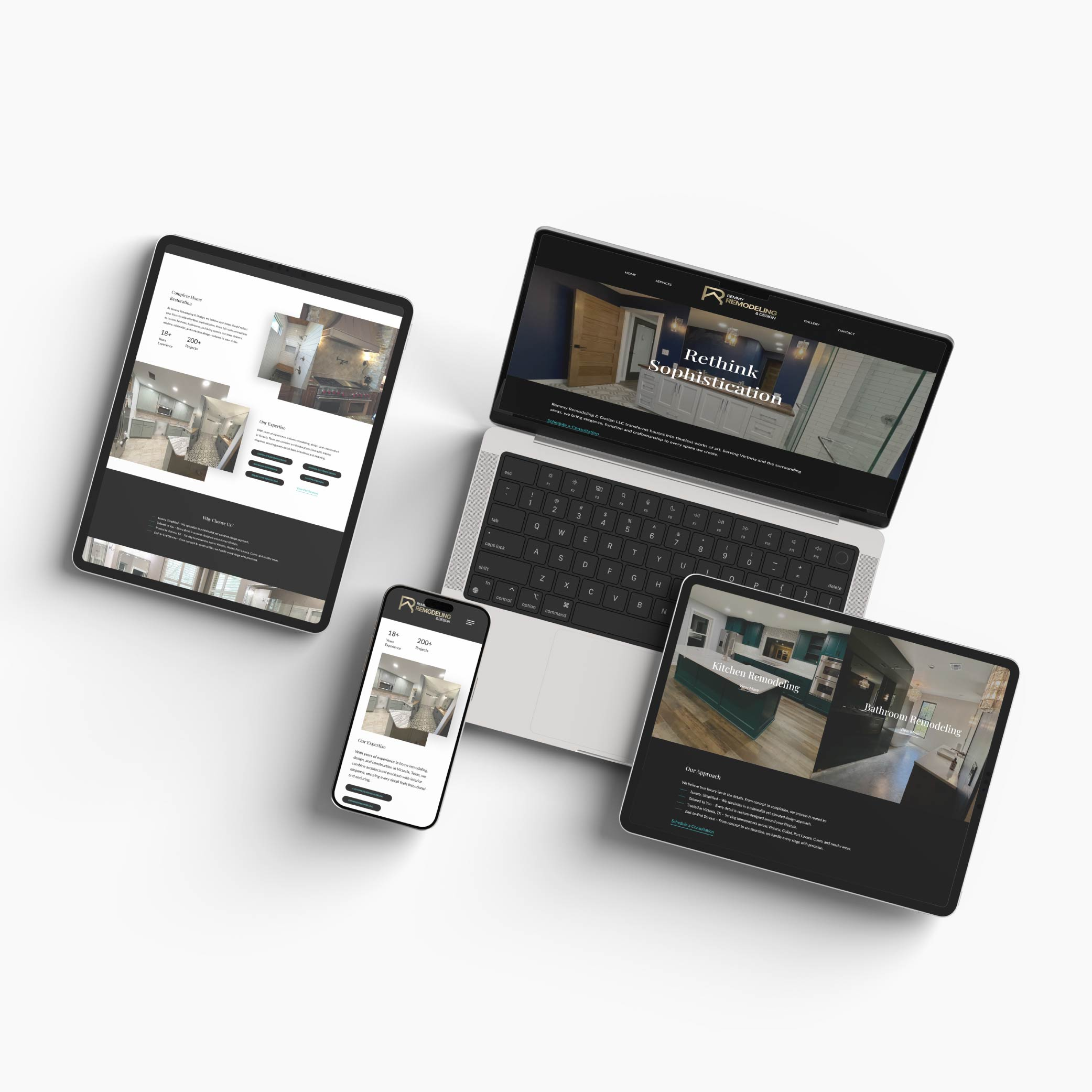 Remmy Remodeling & Design website mockup by Jeanine Kelley Design