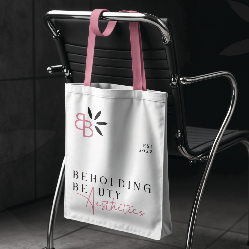 Beholding Beauty Aesthetics tote mockup by Jeanine Kelley Design