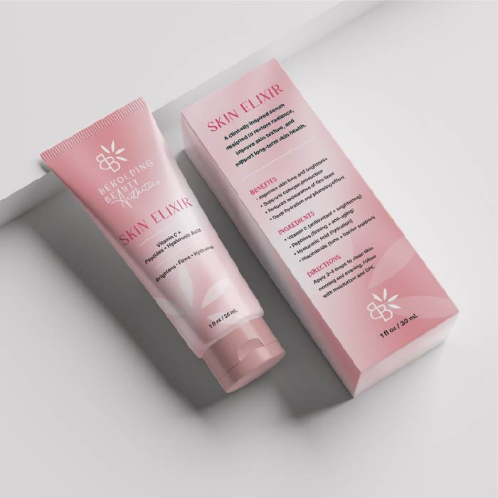 Beholding Beauty Aesthetics skin care mockup by Jeanine Kelley Design
