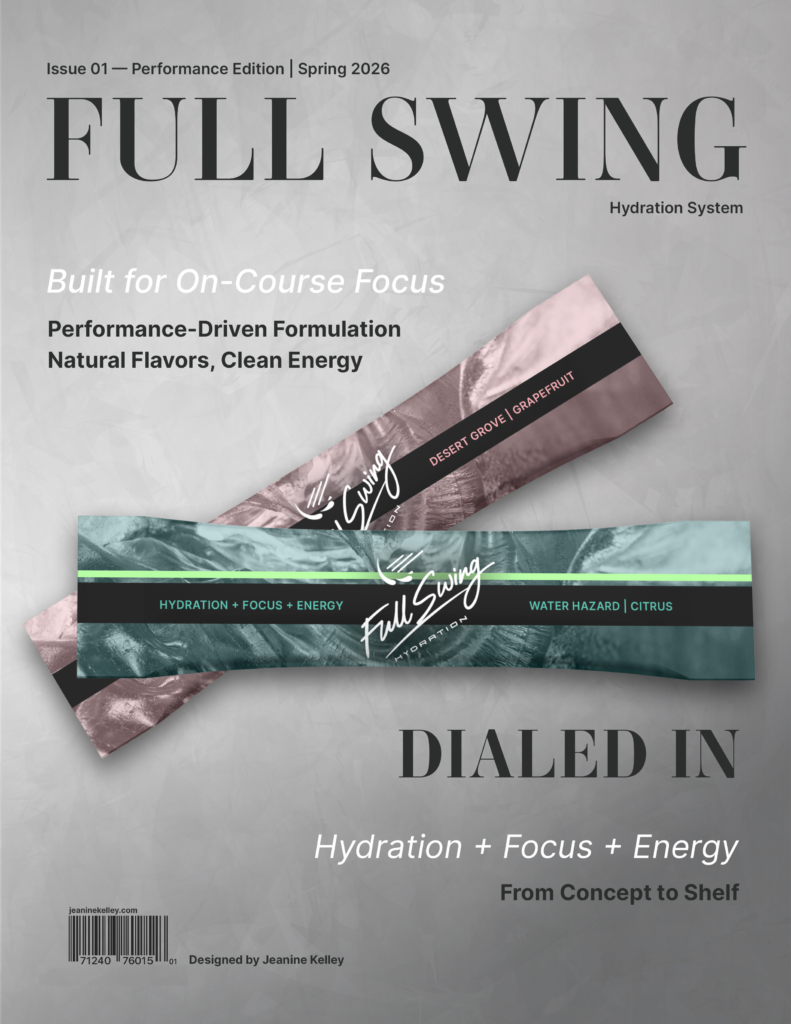 Full Swing Hydration magazine cover by Jeanine Kelley Design