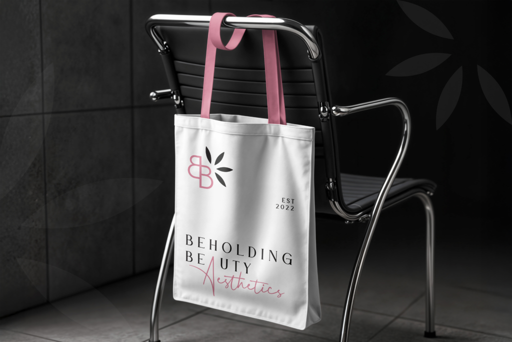 Beholding Beauty Aesthetics tote campaign by Jeanine Kelley Design