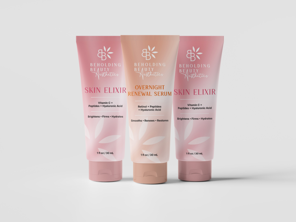 Beholding Beauty Aesthetics skin care mockup by Jeanine Kelley Design