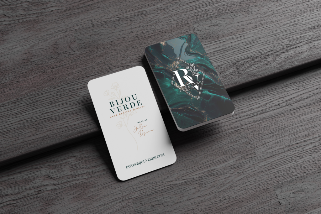 Bijou Verde Jewelry business card by Jeanine Kelley Design