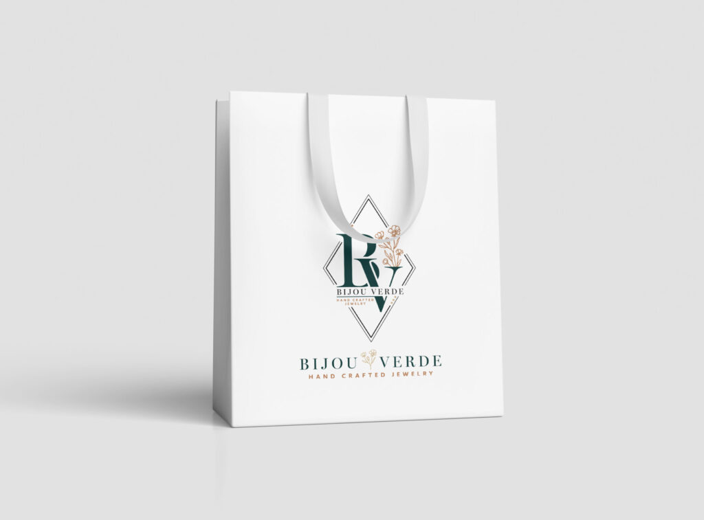 Bijou Verde Jewelry shopping bag by Jeanine Kelley Design