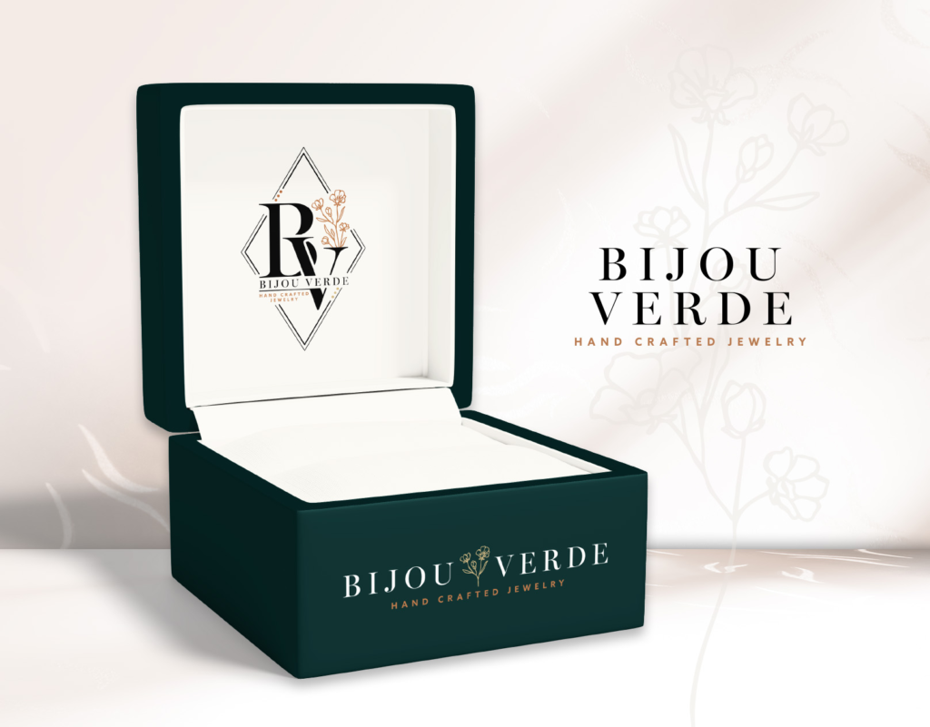 Bijou Verde packaging mockup by Jeanine Kelley Design