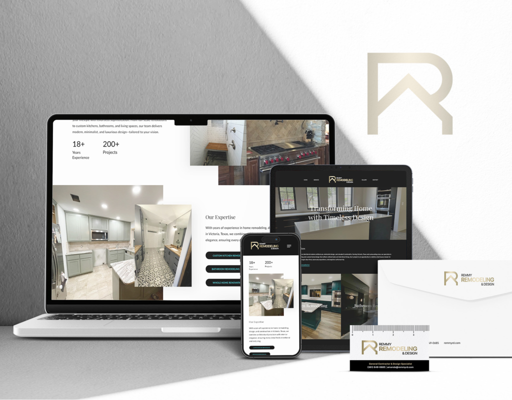 Remmy Remodeling & Design brand & website design by Jeanine Kelley