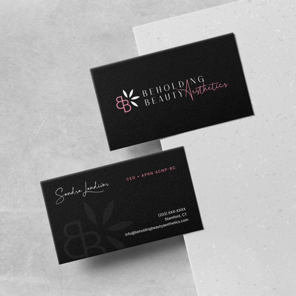 Beholding Beauty Aesthetics business card by Jeanine Kelley Design