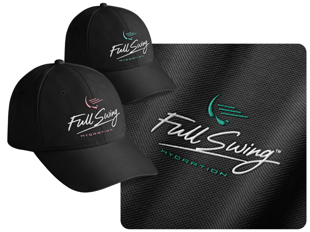 Full Swing Hydration merchandise mockups by Jeanine Kelley Design