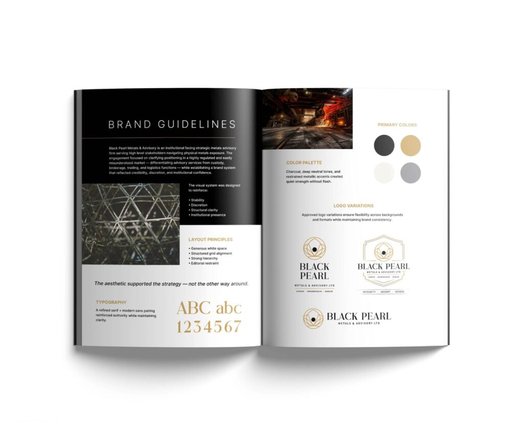 Black Pearl Metals brand guidelines by Jeanine Kelley