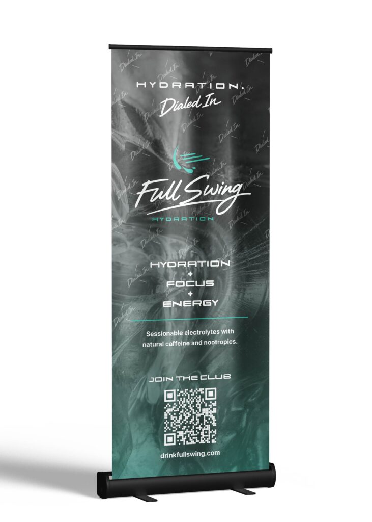 Full Swing Hydration roll-up banner by Jeanine Kelley