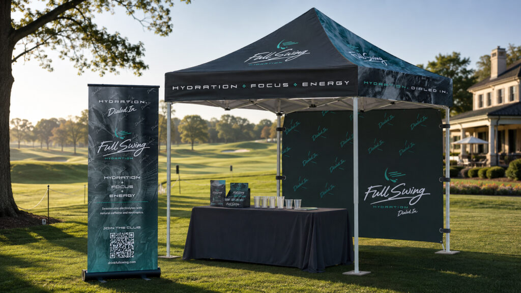 Full Swing Hydration booth design by Jeanine Kelley