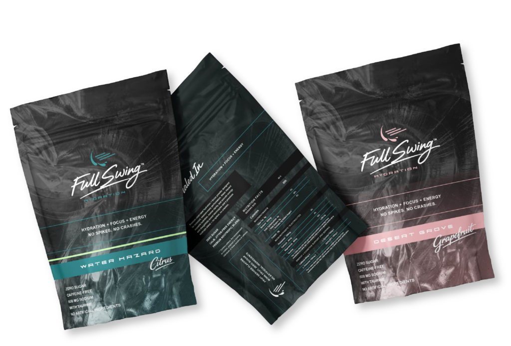 Full Swing Hydration packaging design by Jeanine Kelley