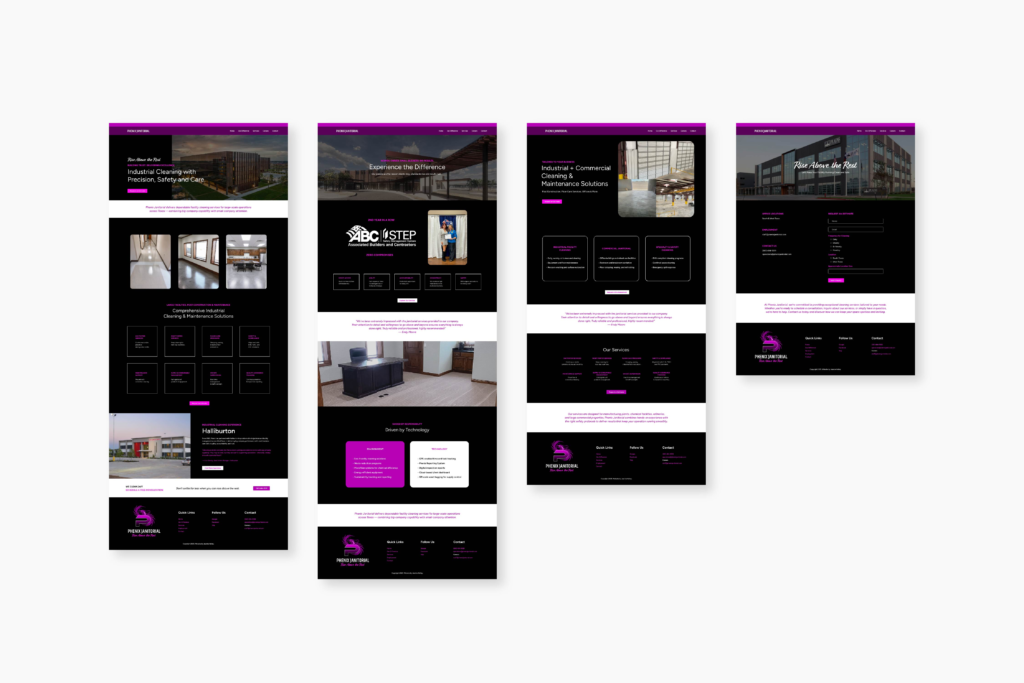 Phenix Janitorial ux mockup by Jeanine Kelley