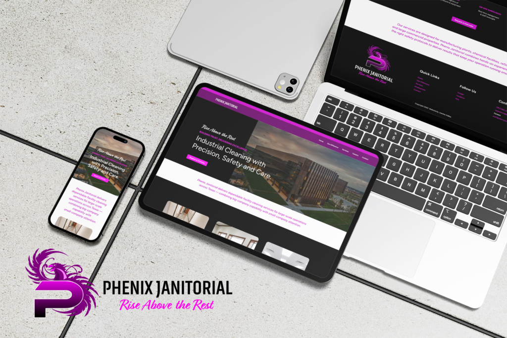Phenix Janitorial device mockup by Jeanine Kelley